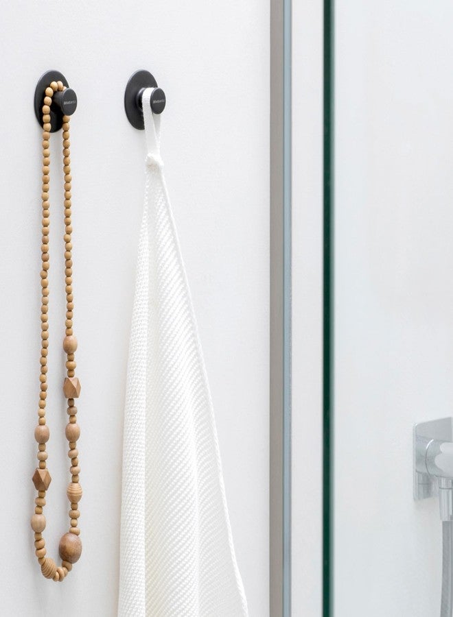 Brabantia Renew Towel Hooks for Clothes, Towels, Drill or No Drill Wall Hooks for Bathroom, Kitchen & Door Screws and Double-Sided Tape Included.. - Image 2